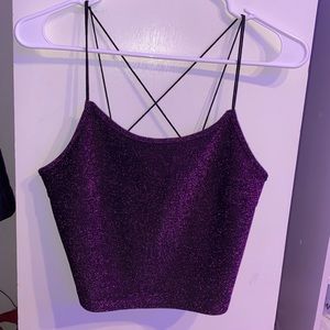 Shein purple sparkly tank top